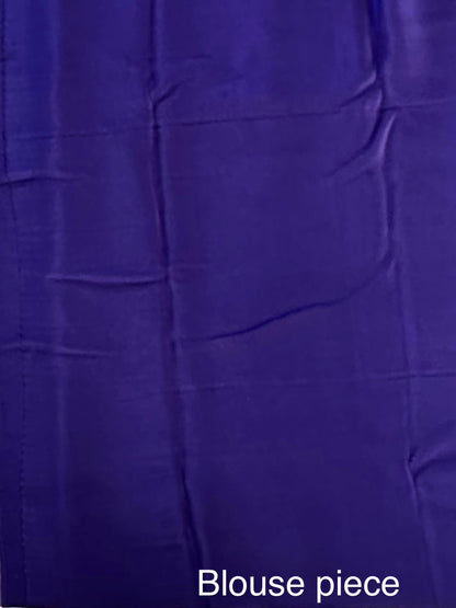 Navy Blue Pure Chiffon Saree
