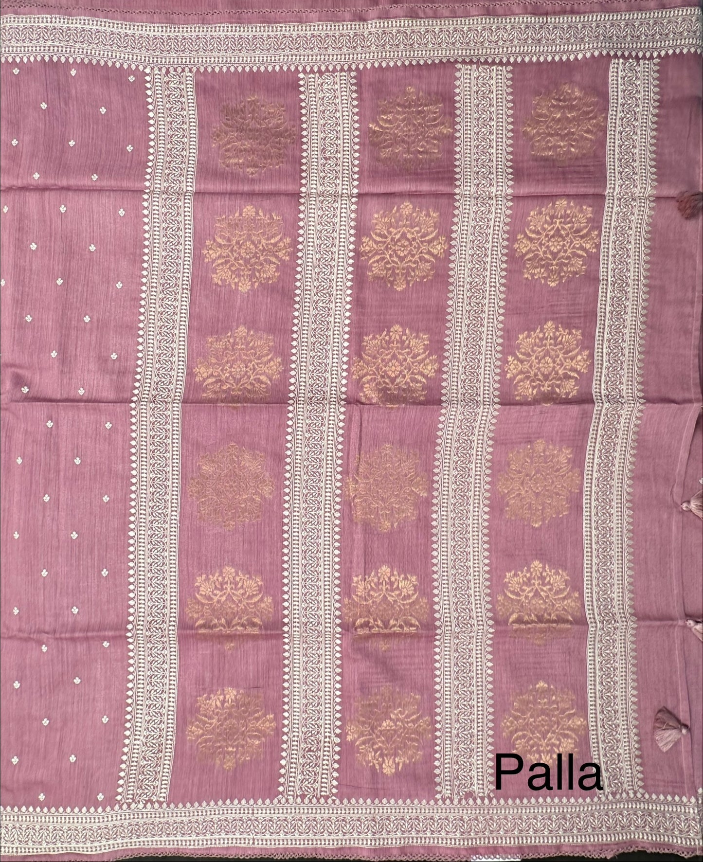 Mauve Muga Silk Saree