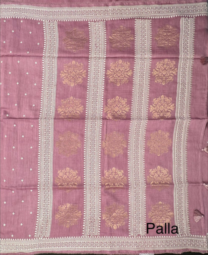 Mauve Muga Silk Saree