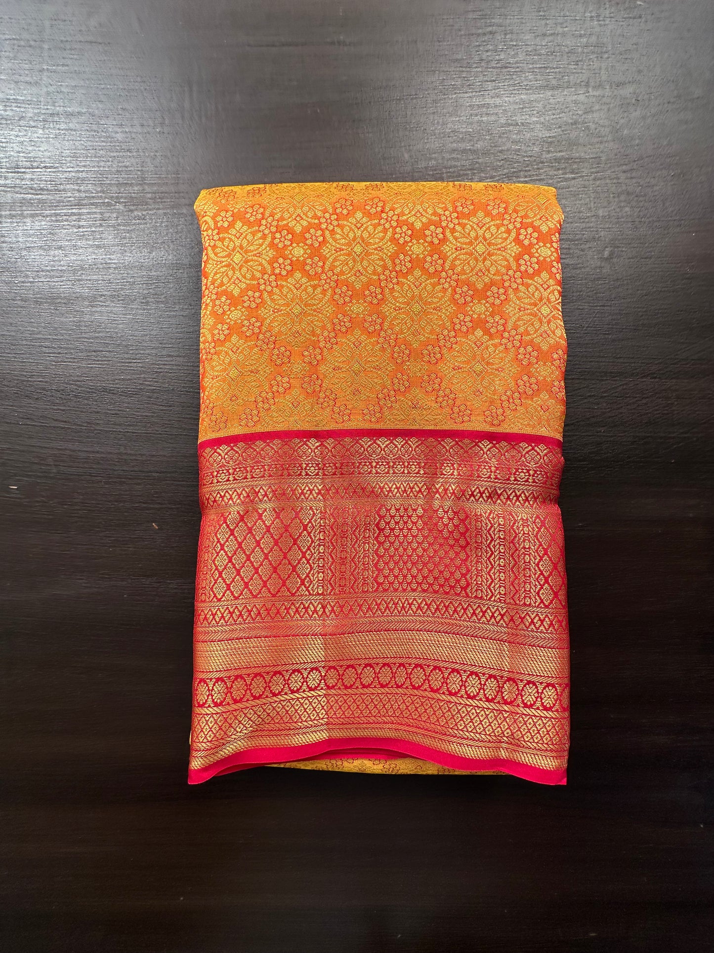 Mustard Handloom Kanjivaram Pure Silk Saree