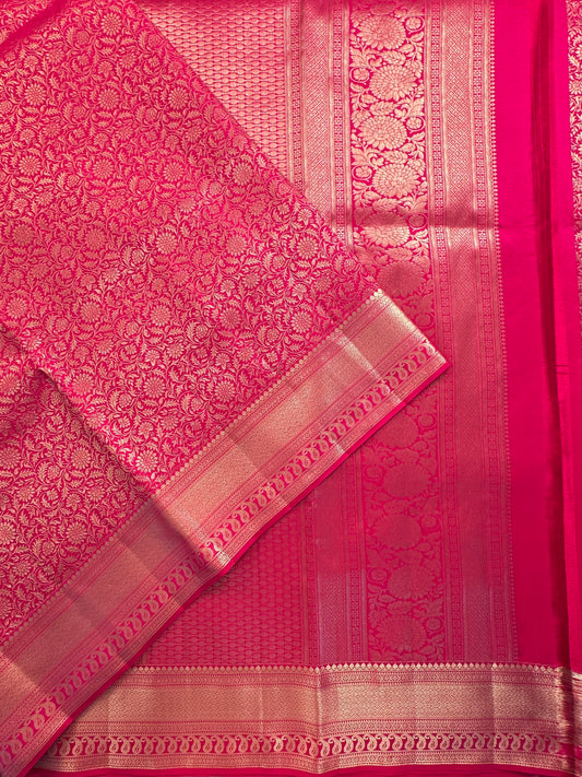 Rani  Handloom Kanjivaram Jamawar Pure Silk Saree