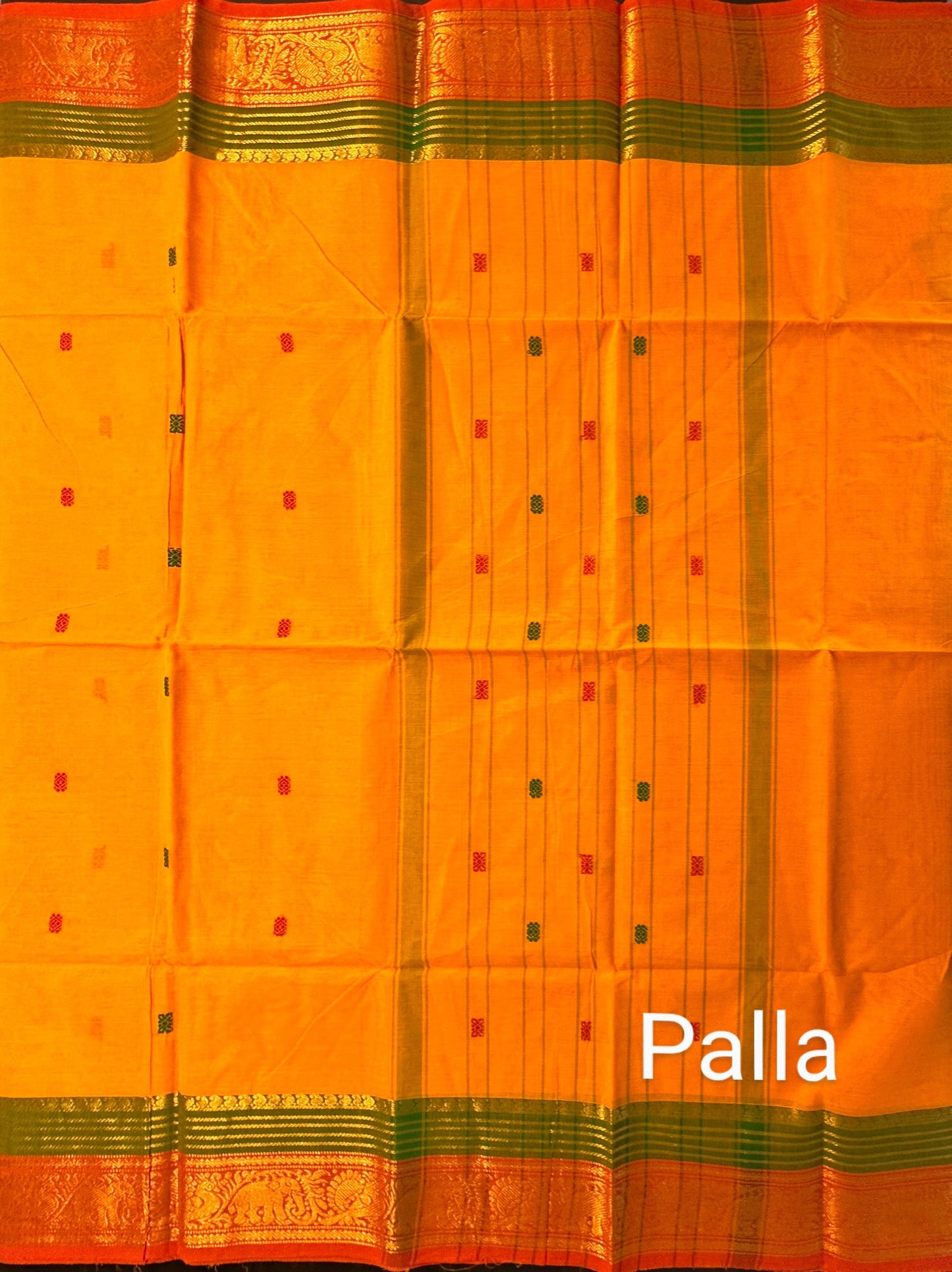 Orange Narayanpet Cotton Saree
