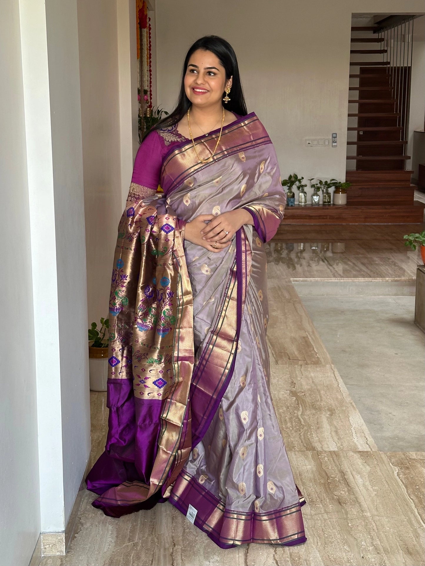 Mauve-Purple Paithini Silk Saree