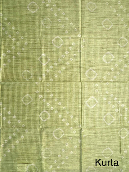 Parrot Green Kumari Art Cotton 3-Piece Suit