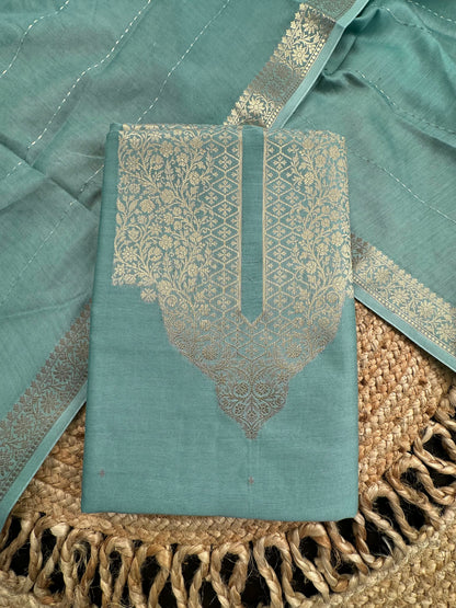 Sea Green Handloom Chanderi Suit