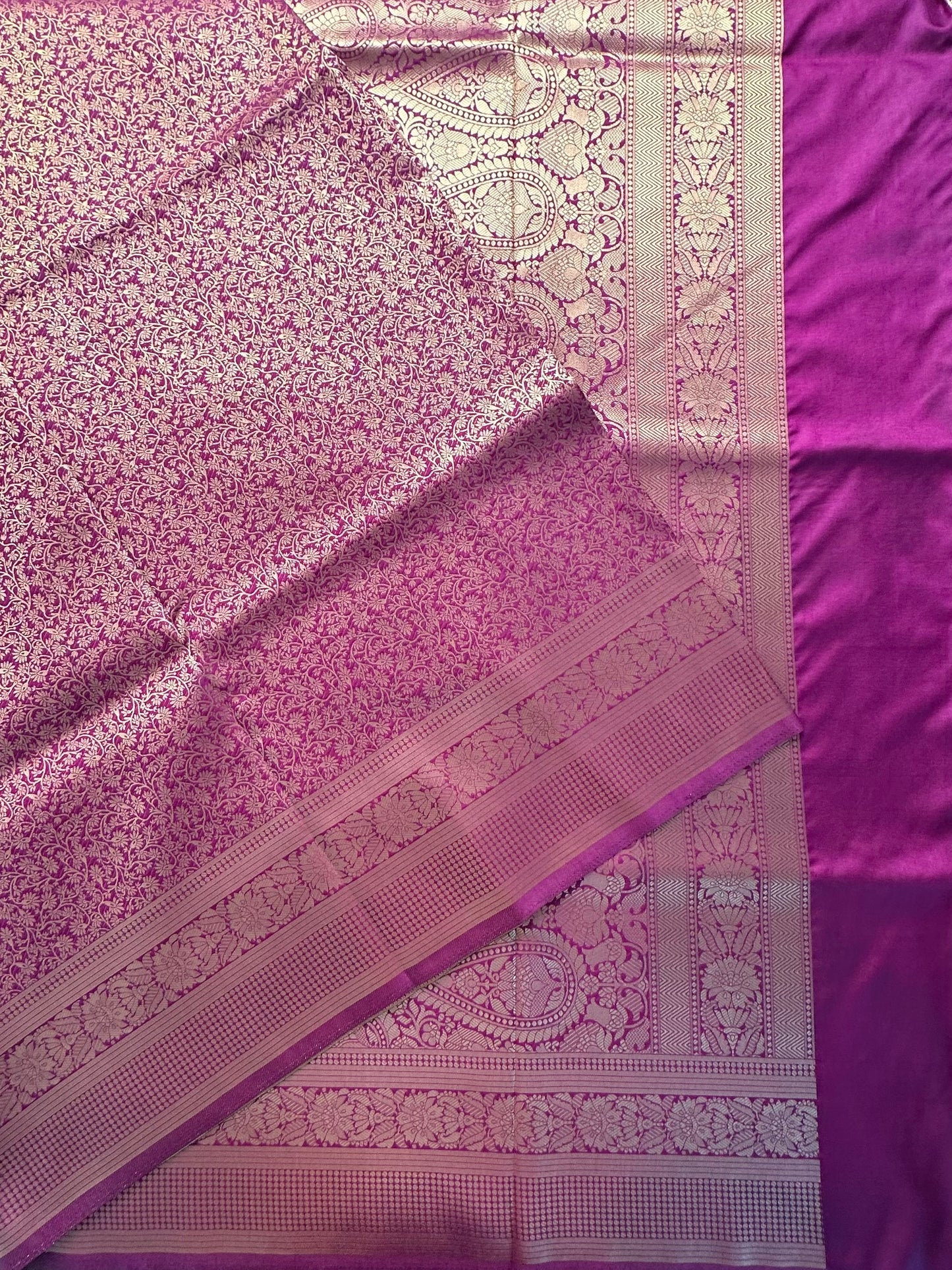 Purple Jamawar Art Silk Saree