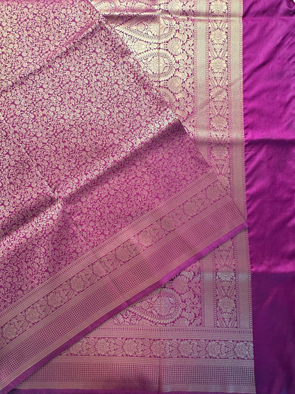 Purple Jamawar Art Silk Saree