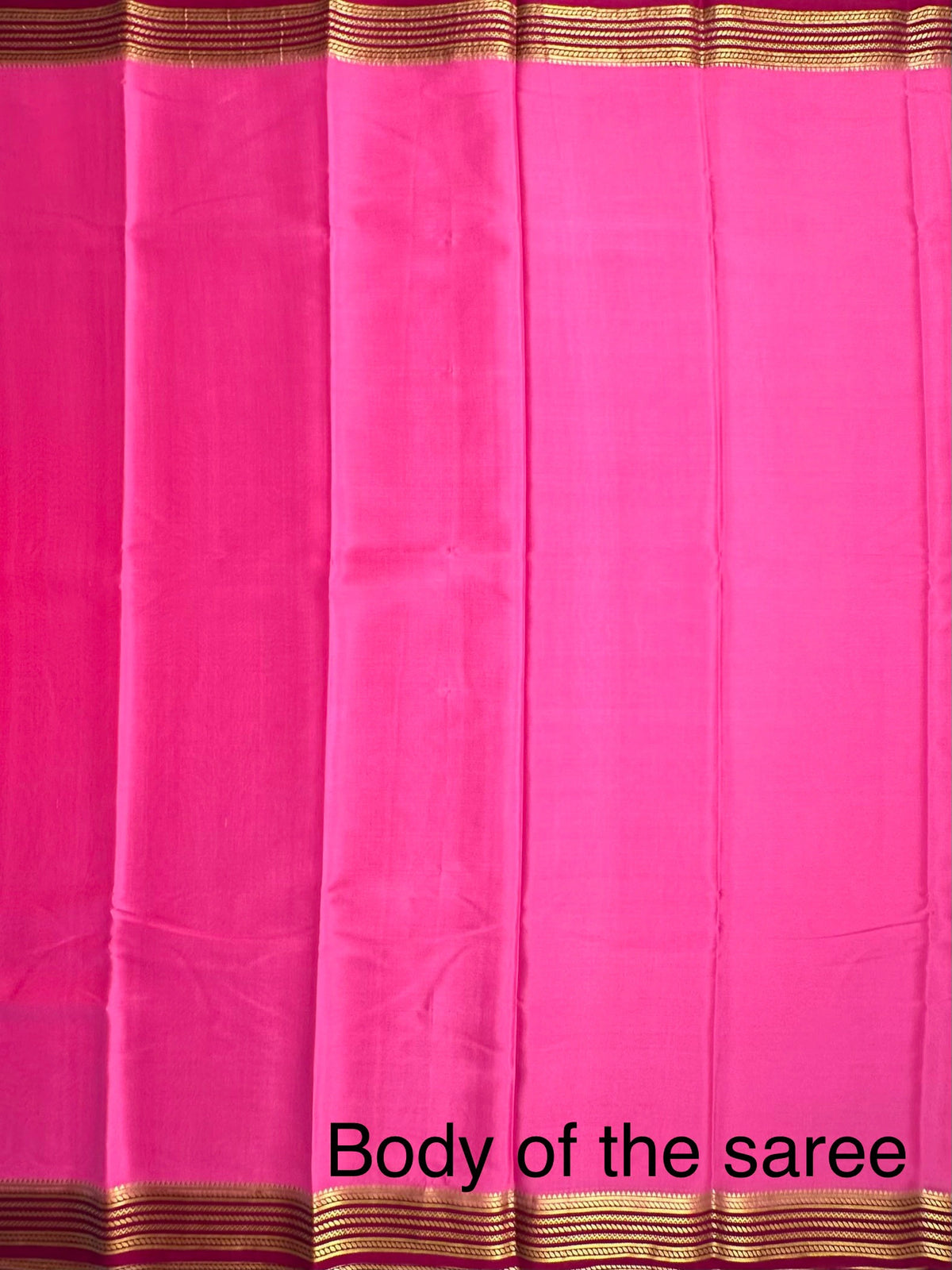 Pink-Magenta Pure Mysore Crepe Saree