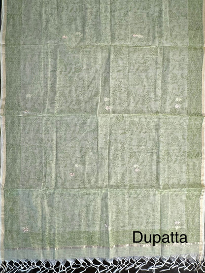 Pista 4-Piece Kota Doria Cotton Unstitched Suit
