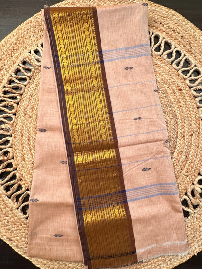 Beige-Brown Narayanpet Cotton Saree