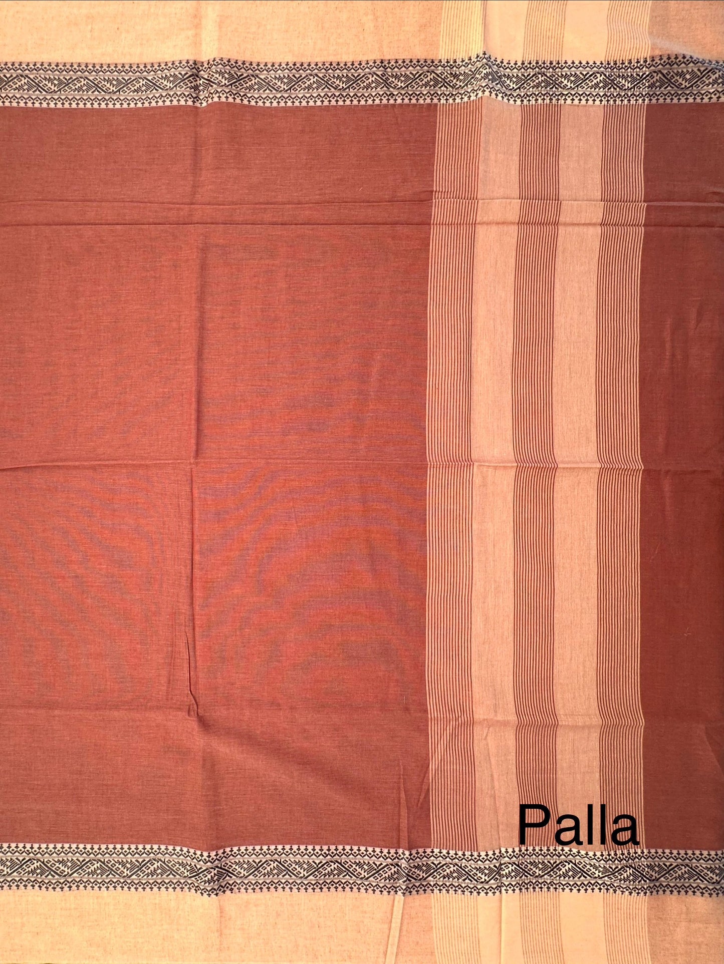 Brown Piku Bengal Cotton Saree