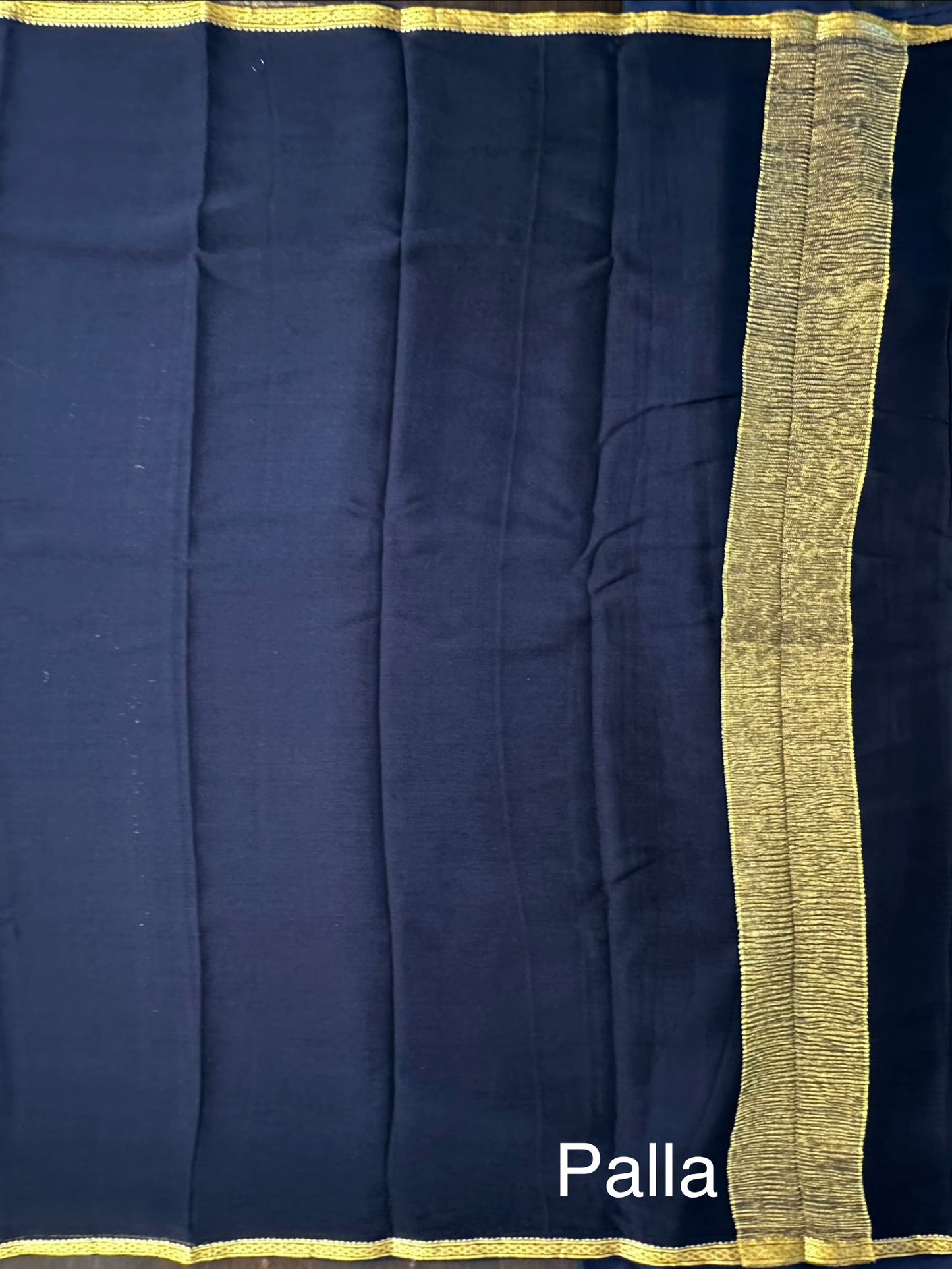Navy Blue Pure Chiffon Saree