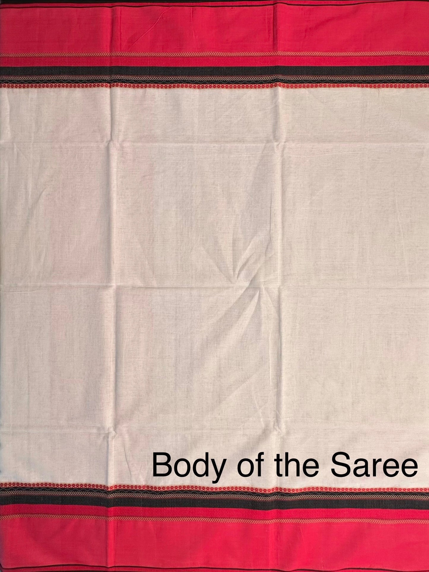 Off White-Red Piyali Bengal Cotton Saree