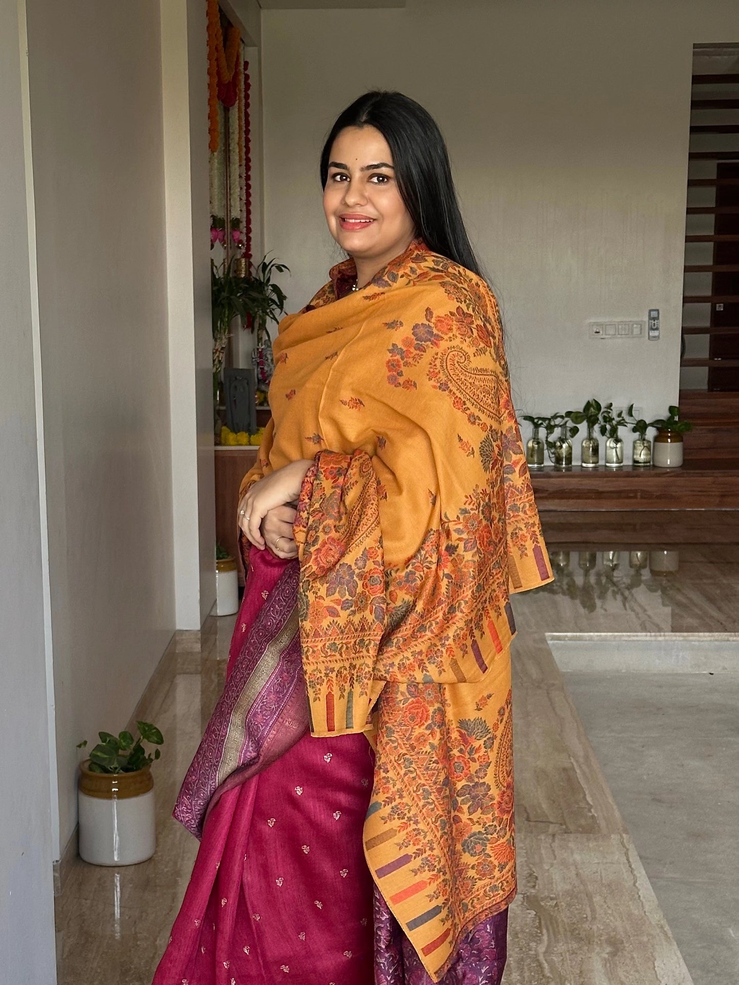 Mustard Woolen Shawl