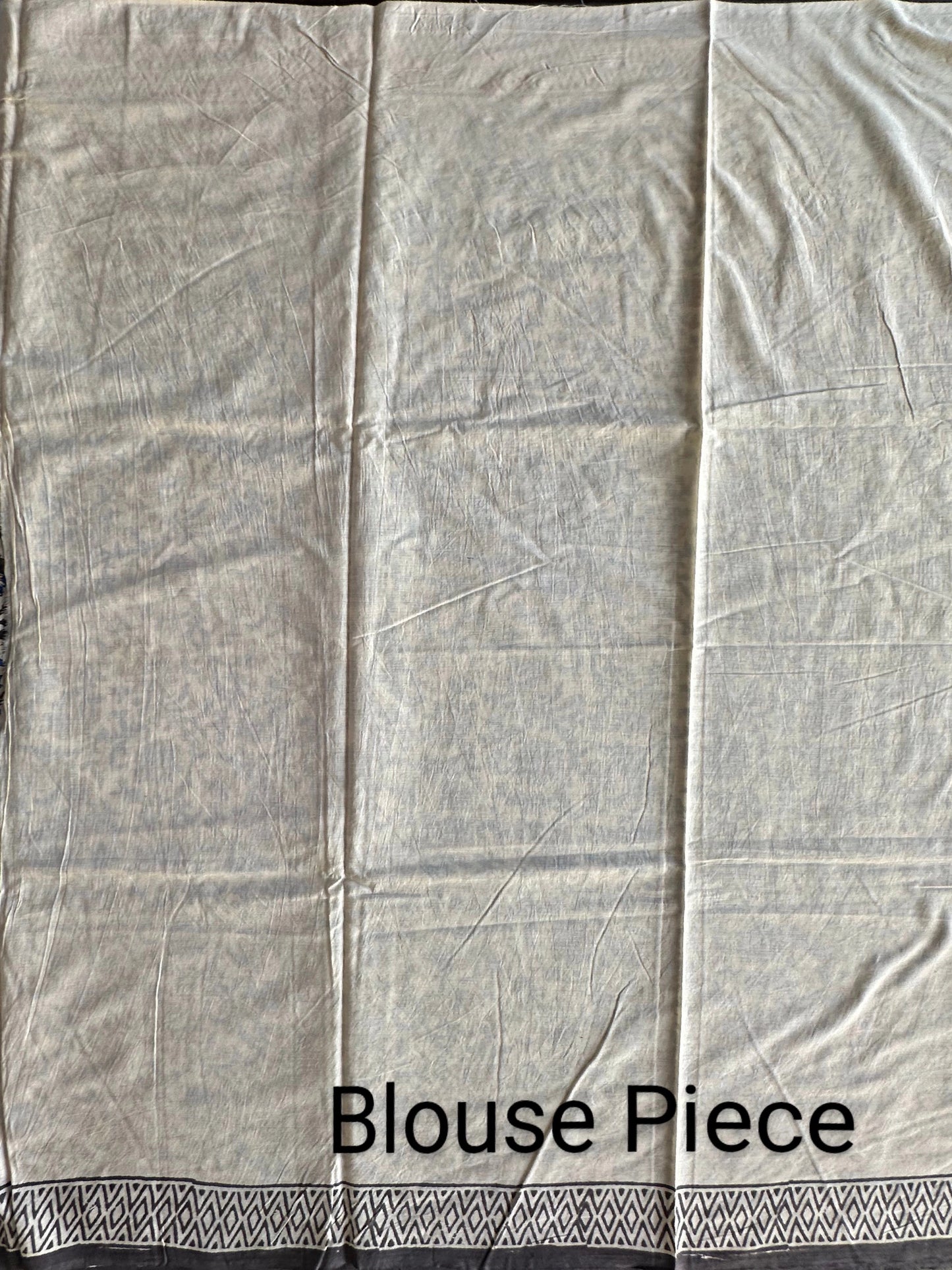 Beige- Blue  Pure Cotton Saree