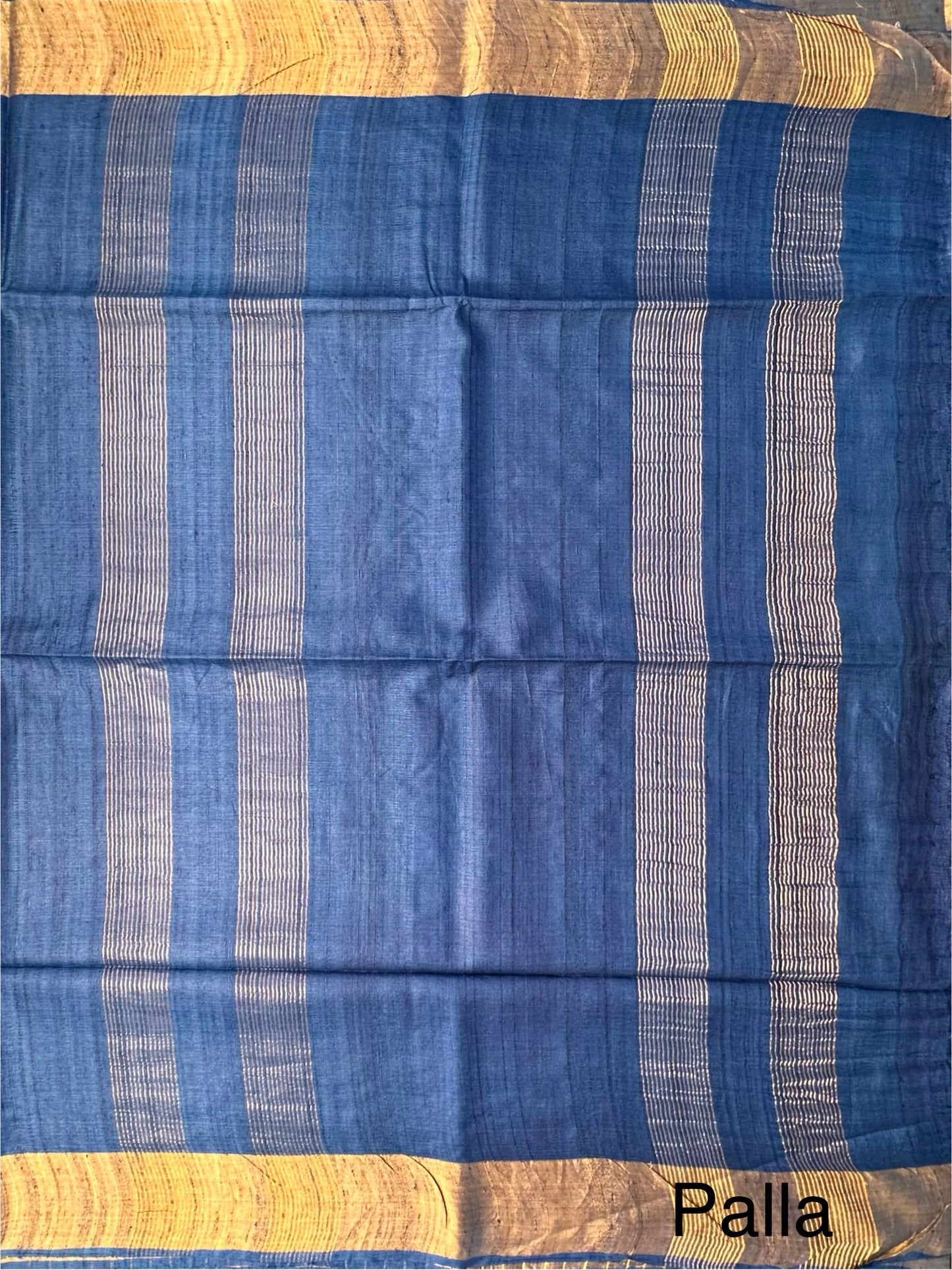 Royal Blue Pure Tussar Silk Saree
