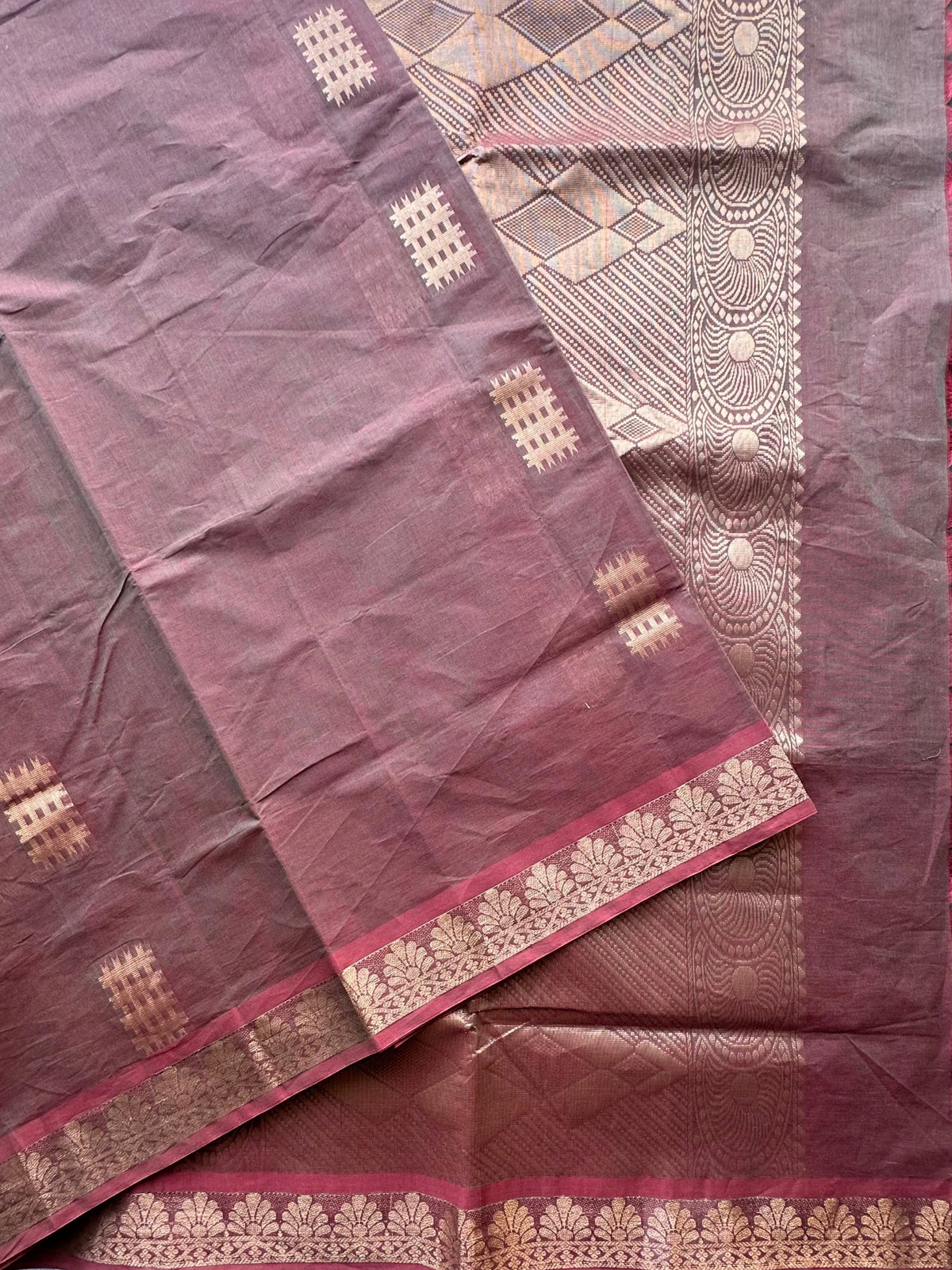 Pinkish Green (Shot/Dual Colour) Kovai Pure Cotton Saree