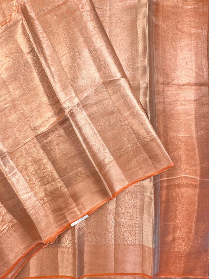 Orange Pure Tissue Silk Saree