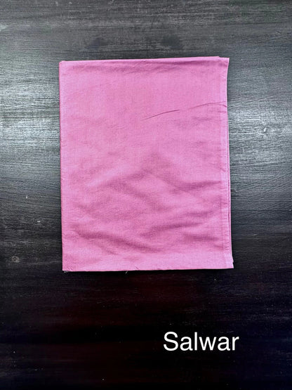 Dusky Pink Chanderi 3-Piece Unstitched Suit with Madhubani Dupatta