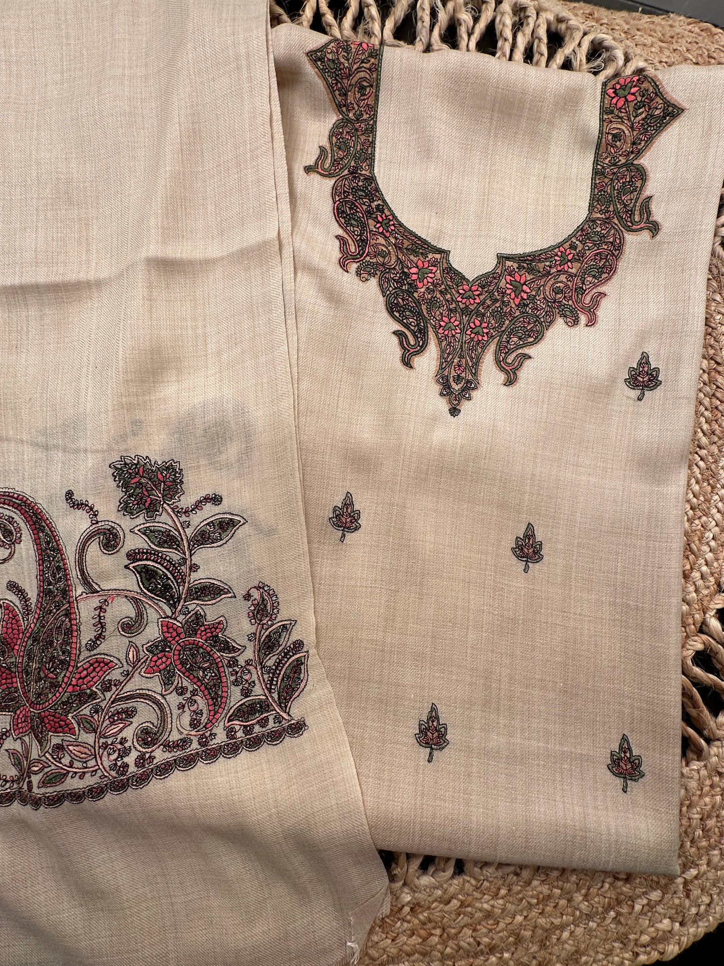 Cream Woolen 3-Piece Suit