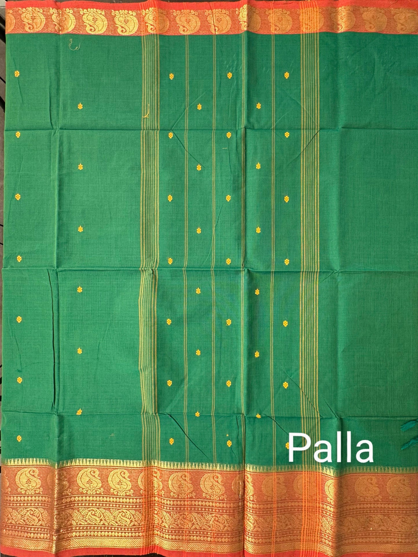 Bottle Green Narayanpet Cotton Saree