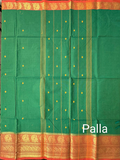 Bottle Green Narayanpet Cotton Saree