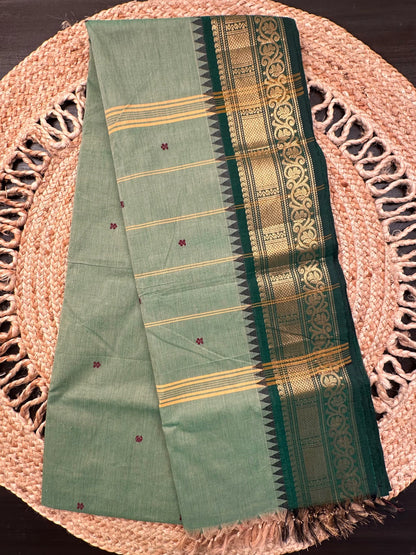 Green Narayanpet Cotton Saree