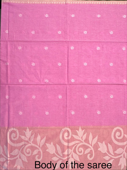 Pink Bengal Pure Cotton Saree