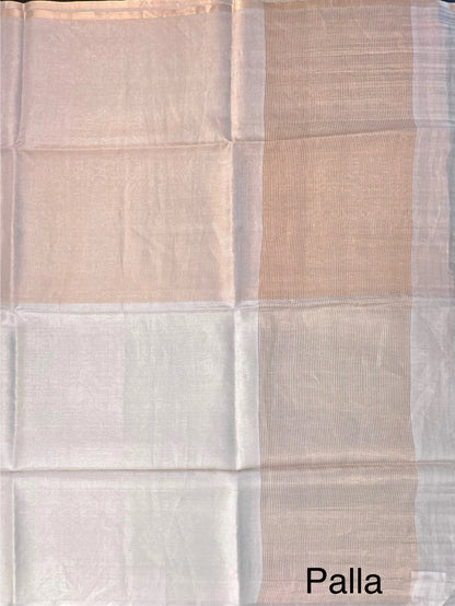 Off-White Tissue Silk Saree
