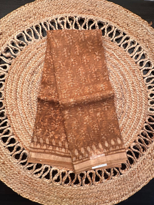 Sand Kota Doria Cotton-Silk Saree