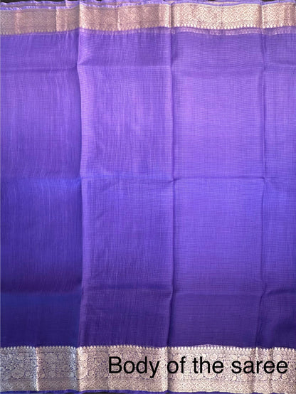 Shaded Violet Pure Kota Doria Silk Saree