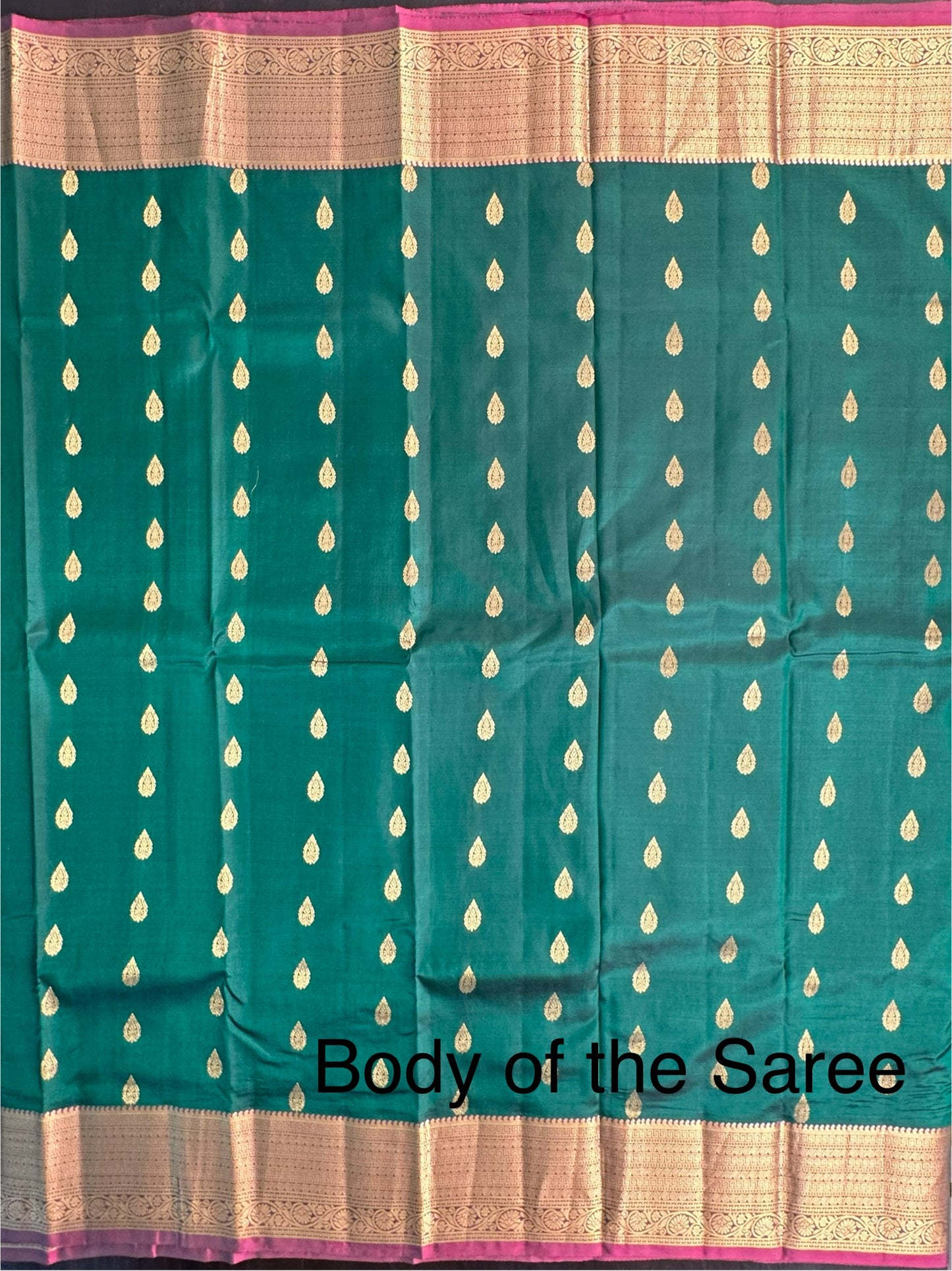 B. Green  Pondicherry Handloom Pure Silk Saree