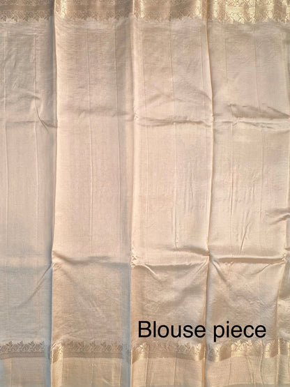 Light Beige Vishakha Pure Silk Saree