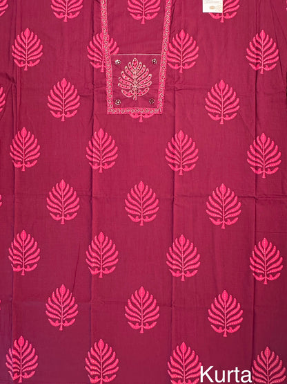 Magenta Rati Printed Pure Cotton Suit