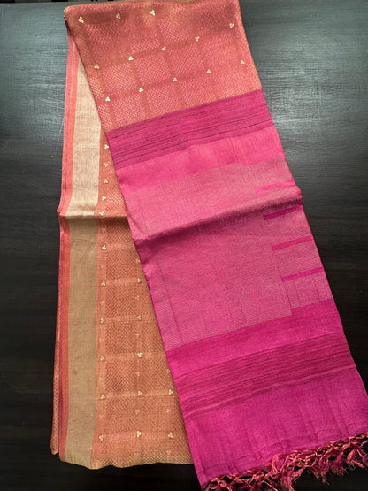Rani Emboss Pure Tissue Silk Saree