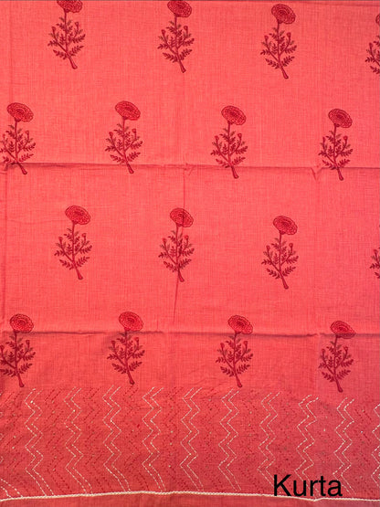 Gazari Jute Cotton 3-piece Unstitched Suit