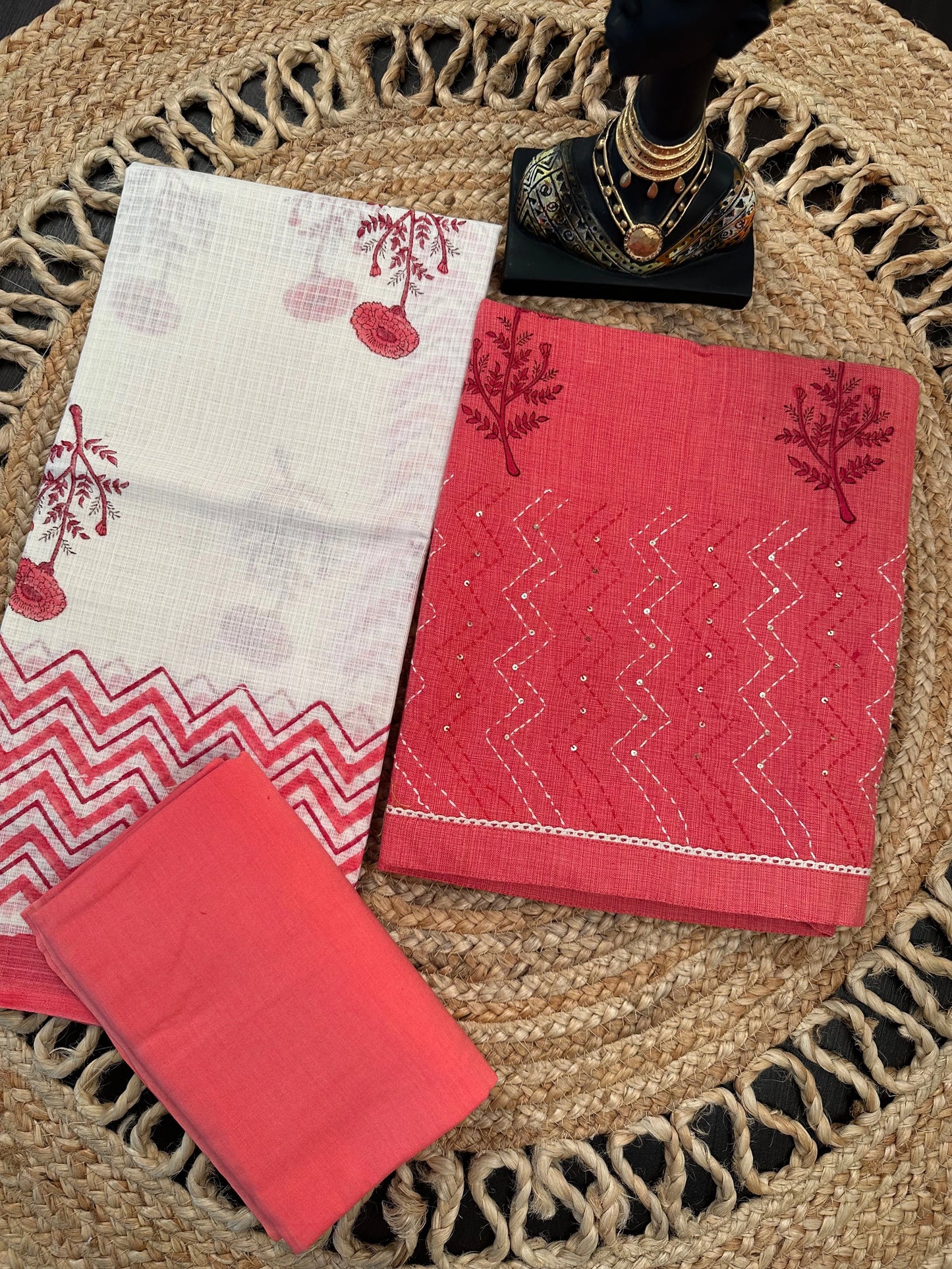 Gazari Jute Cotton 3-piece Unstitched Suit