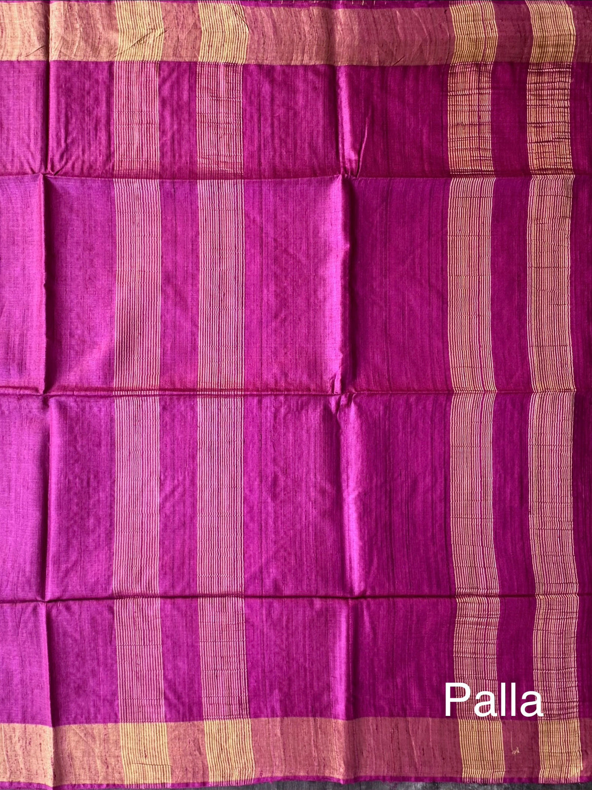 Magenta Pure Tussar Silk Saree
