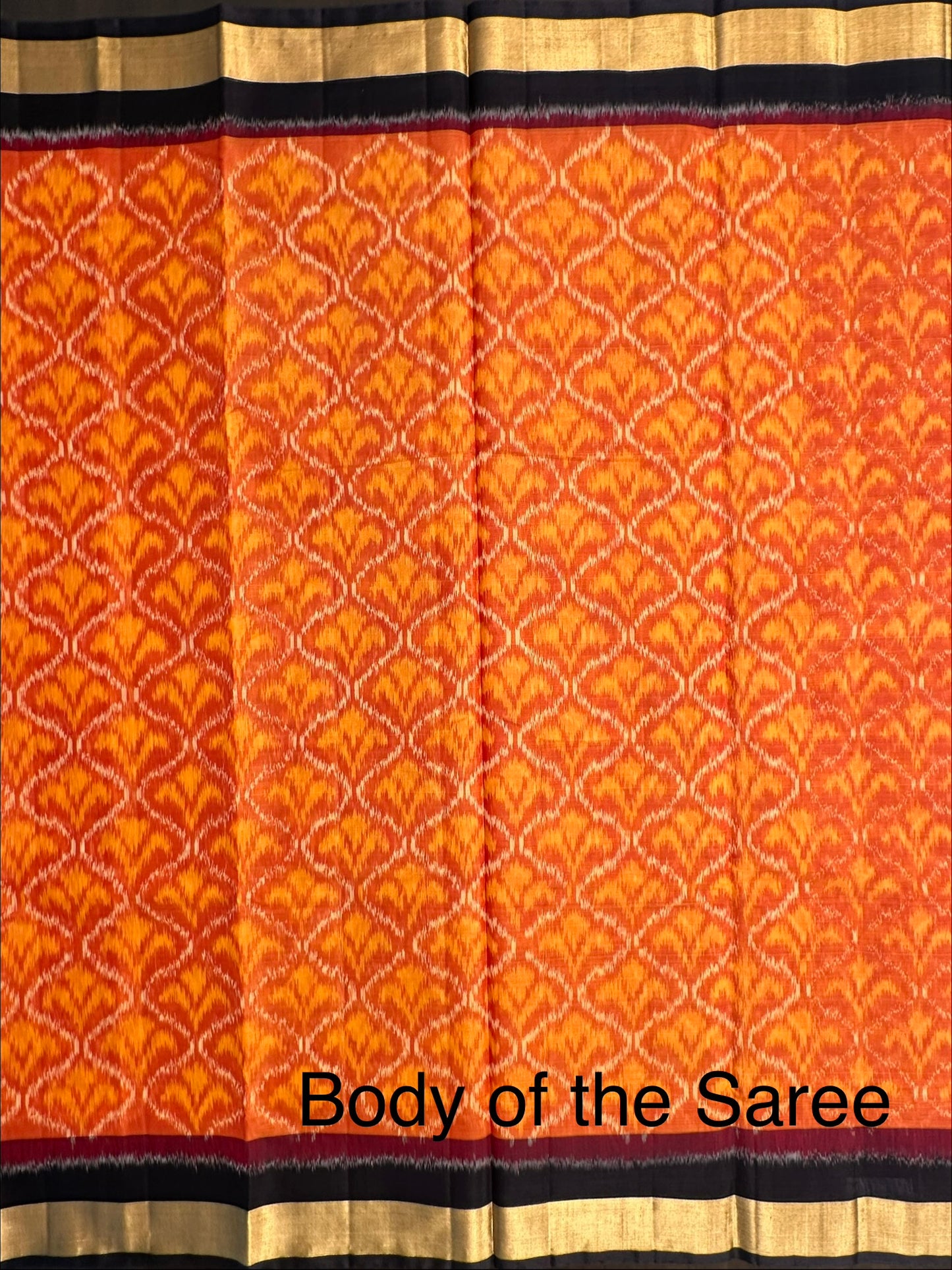Rust Ikkat Kosa Cotton Silk Saree