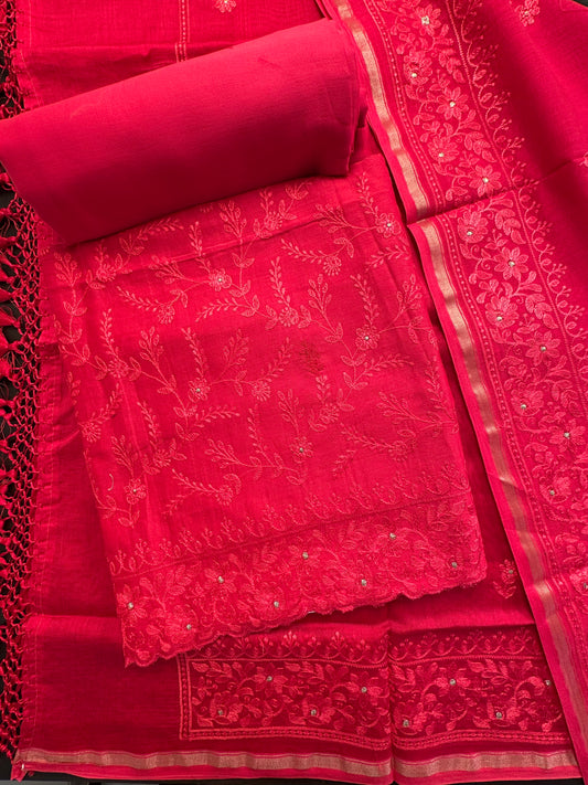 Red Chanderi Suit