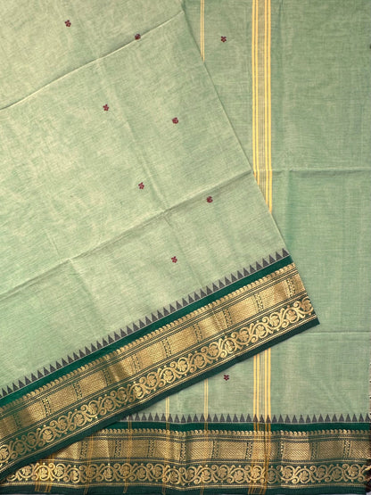 Green Narayanpet Cotton Saree