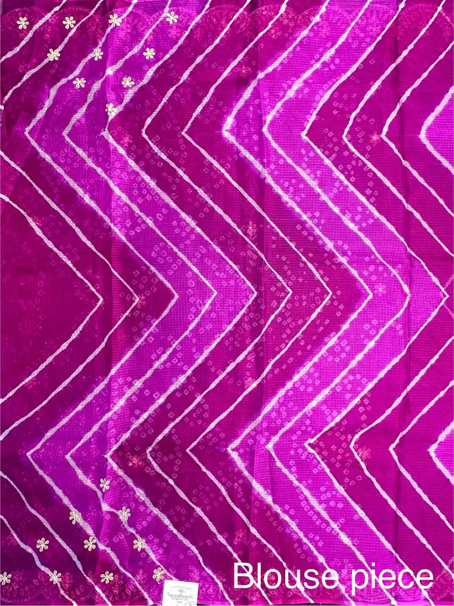 Purple Maitreyi Leheriya-Bandhej Kota Doria Pure Silk Saree With Gota Patti Work