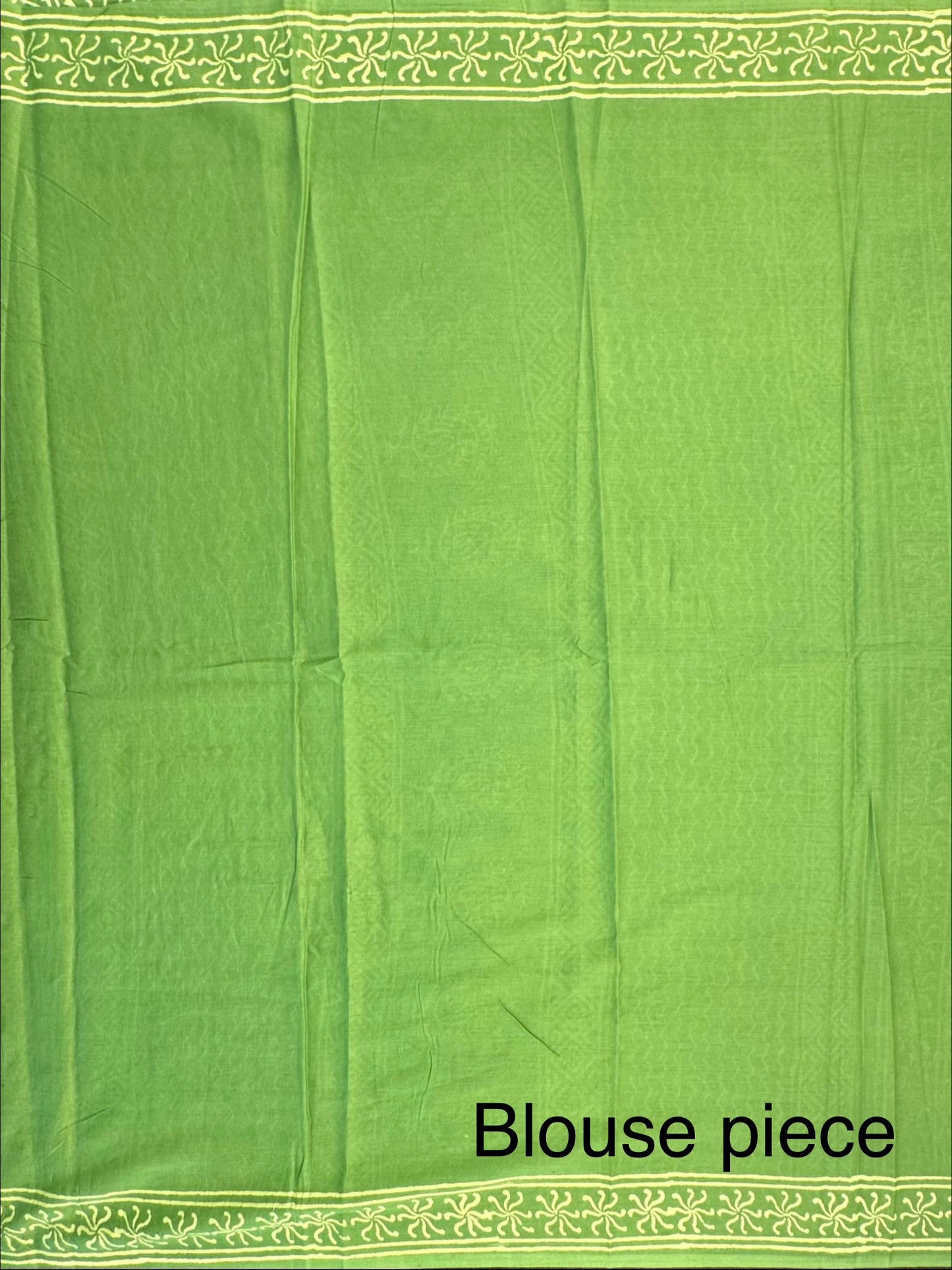 Green Hand Block Print Pure Cotton Saree