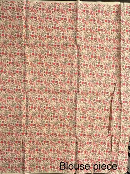 Golden-Beige Printed Art Silk Saree