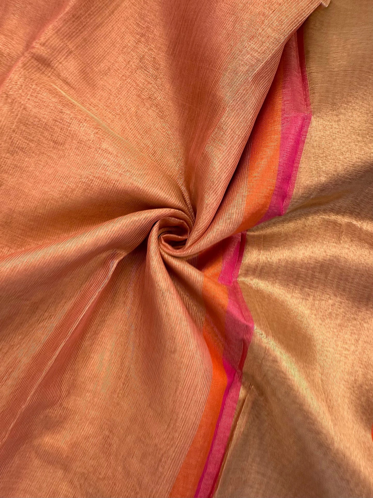 Peach Kirat Tissue Saree