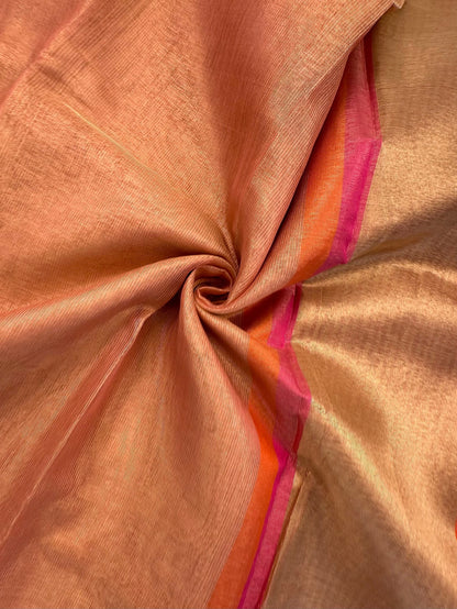 Peach Kirat Tissue Saree
