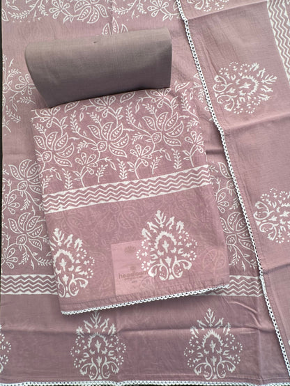 Pink Printed Pure Cotton Suit