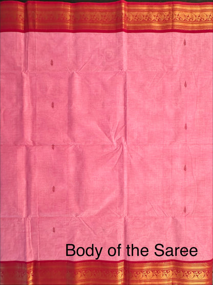 Pink Narayanpet Cotton Saree