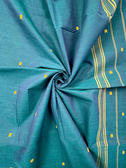 Teal Blue Narayanpet Cotton Saree