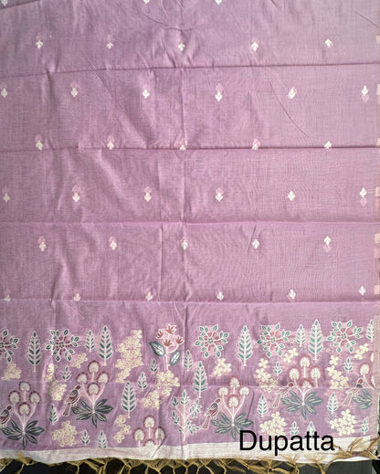 Mauve Fancy Cotton 3-Piece Suit